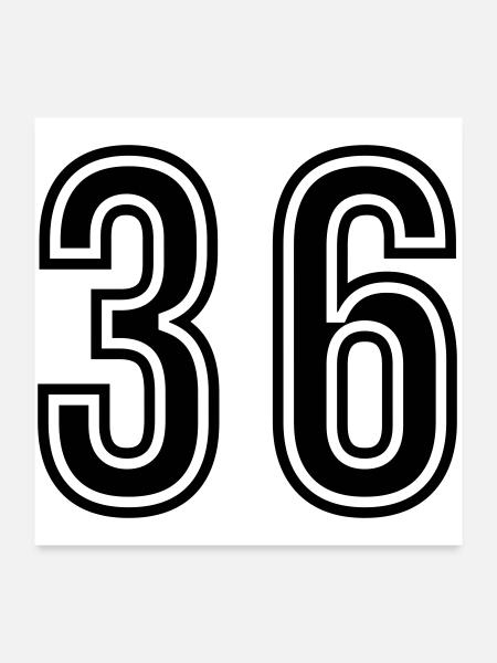 36 Symbole numérique - Poster 60 x 60 cm - blanc - Devant