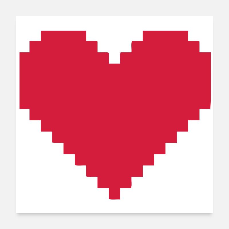 coeur pixel Poster 60 x 60 cm