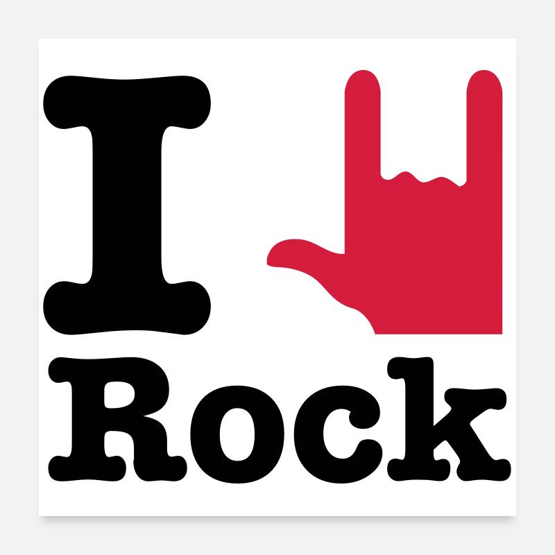 i love rock - I Love Rock Poster 60 x 60 cm