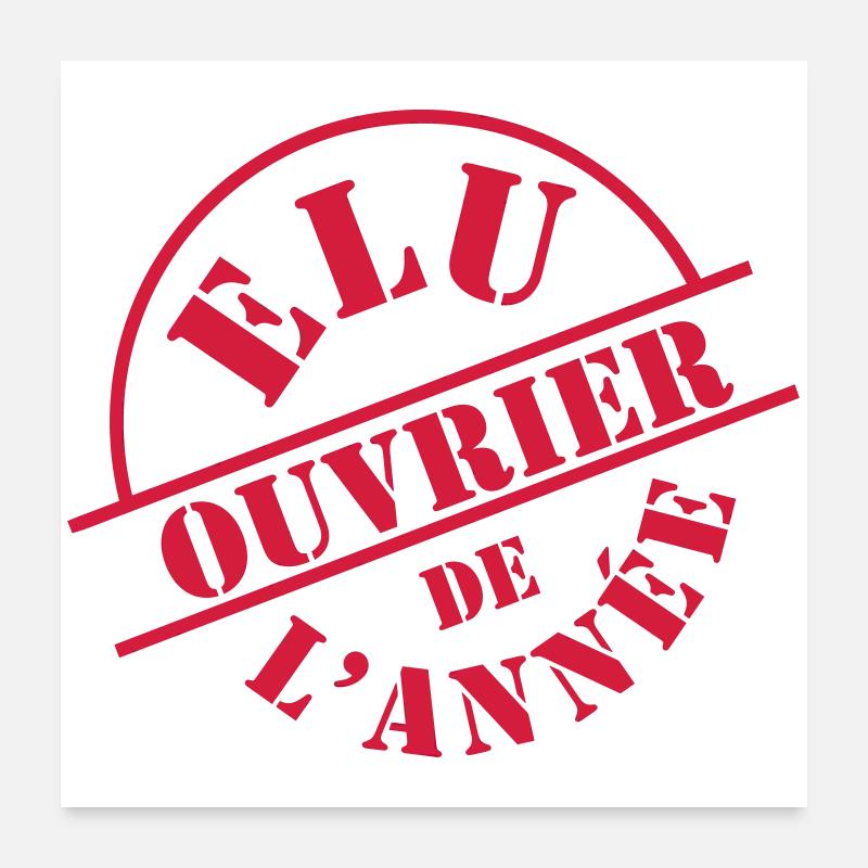 Ouvrier - Poster 60 x 60 cm - blanc