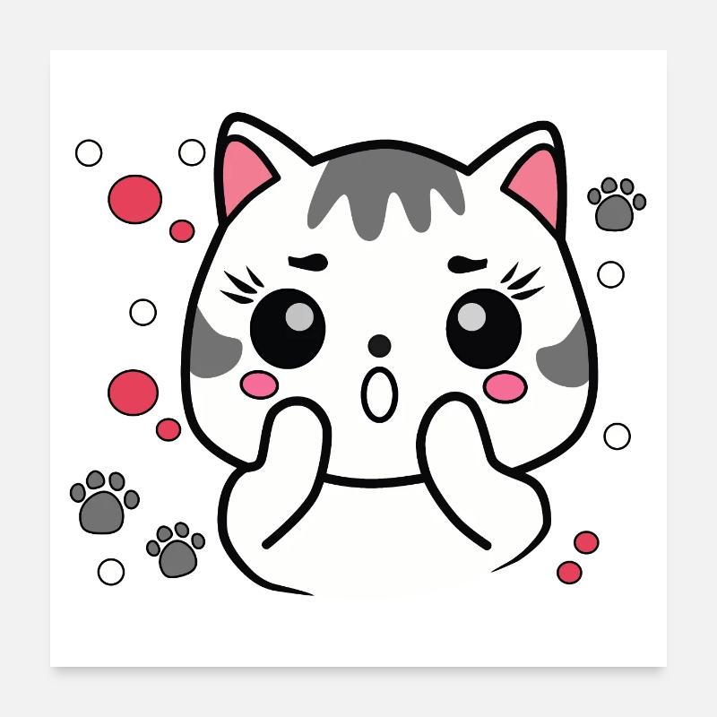 Chat mignon surpris Poster 60 x 60 cm