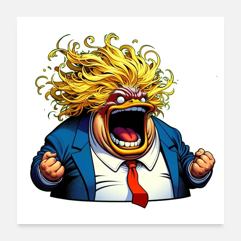 Weißer Mann will Angst schüren - Poster 60x60 cm - Weiß