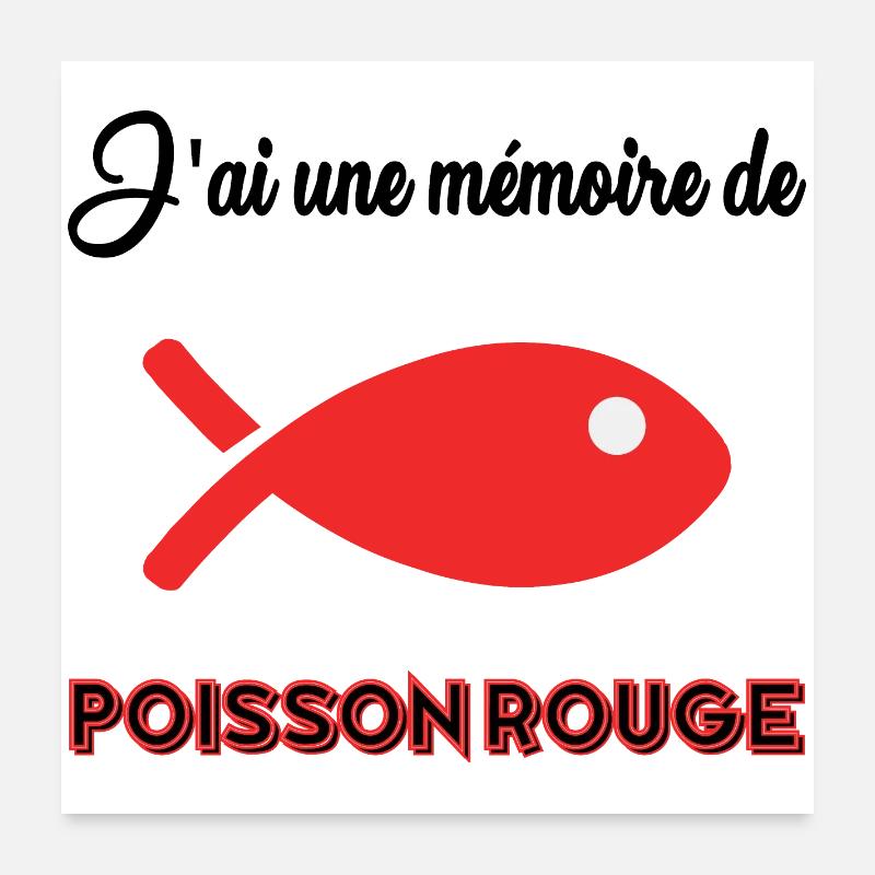 POISSON. MEMOIRE. - Poster 60 x 60 cm - blanc