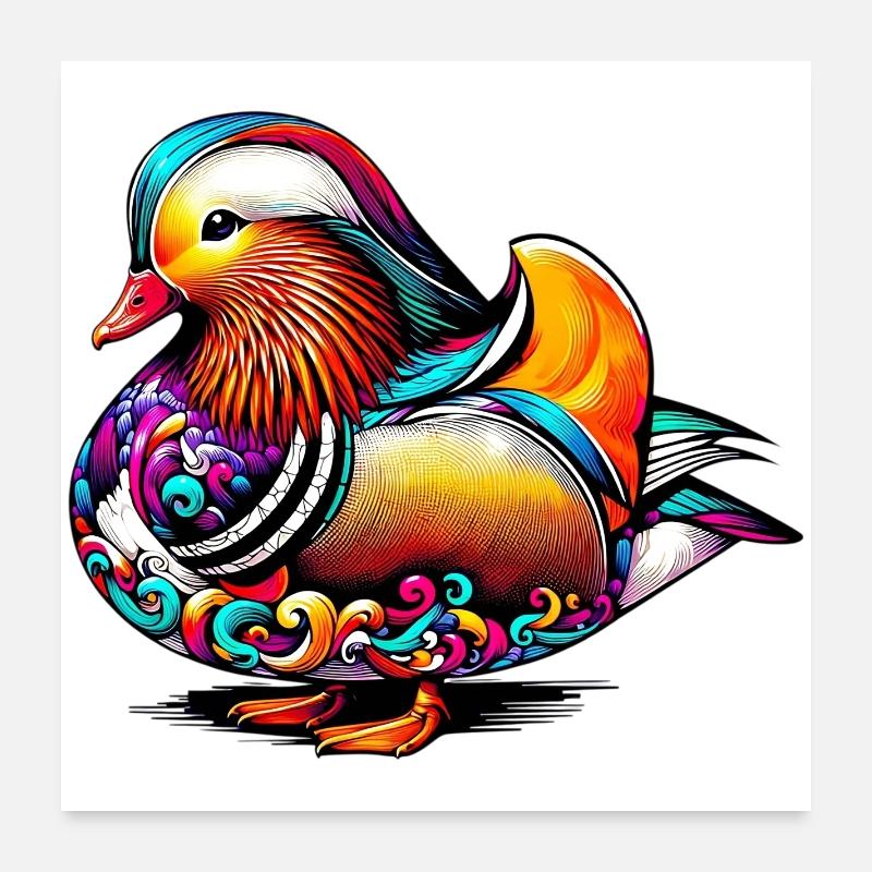 Canard mandarin Poster 60 x 60 cm