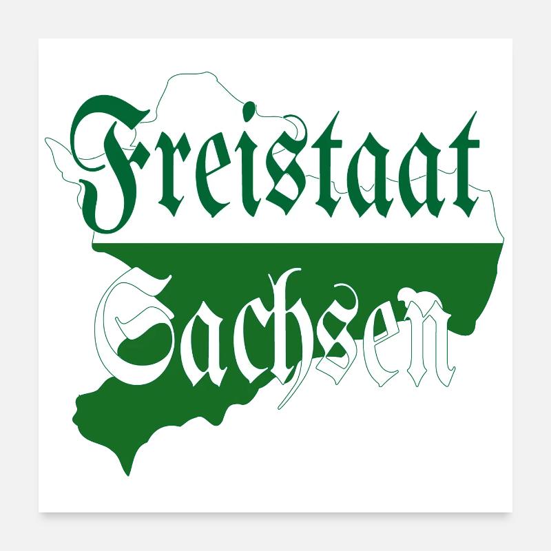 État libre de Saxe vert blanc Poster 60 x 60 cm