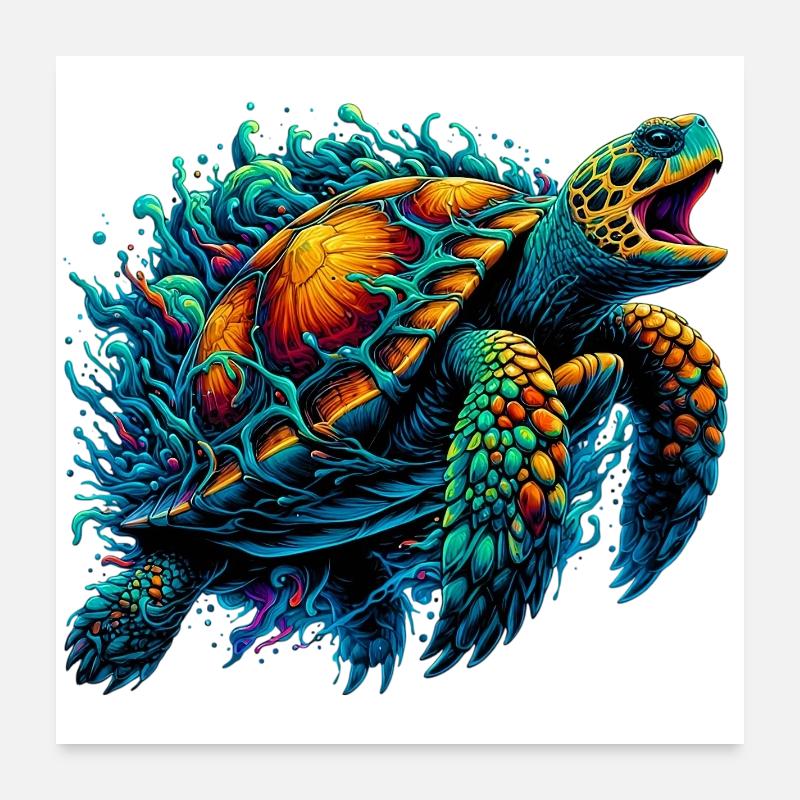 Tortue Poster 60 x 60 cm