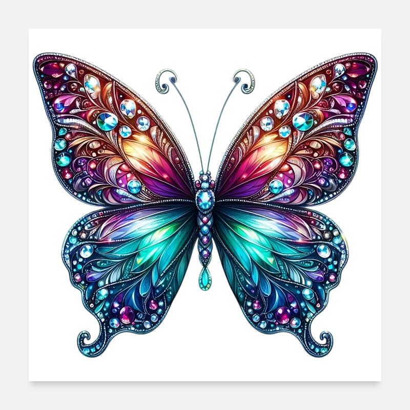 Butterfly Diamond Diamonds Crystals Crystal Poster 24" x 24" (60x60 cm)