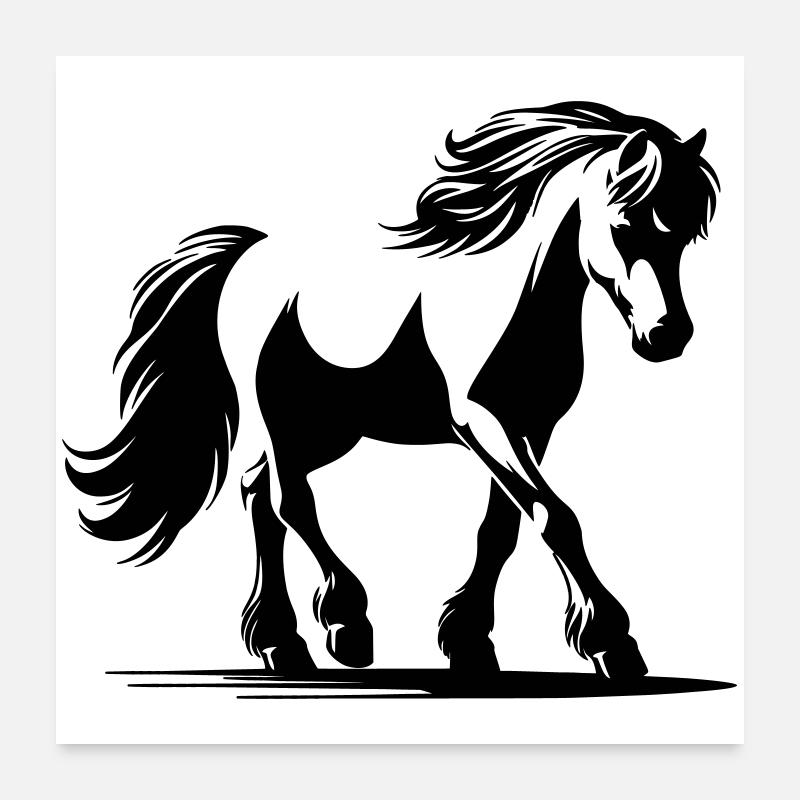 Cheval Poney de selle allemand Poster 60 x 60 cm