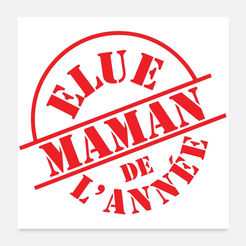 Elue Maman de l'année Poster 60 x 60 cm