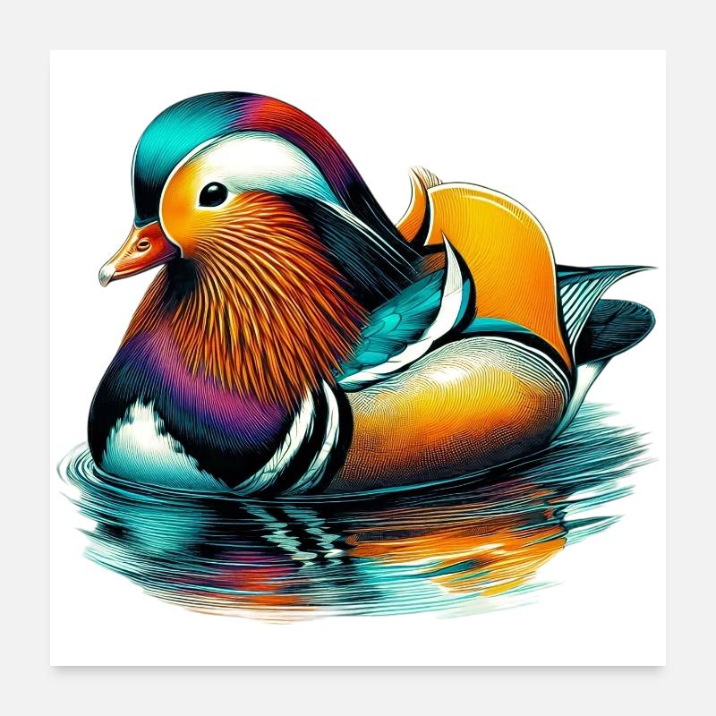 Canard mandarin Poster 60 x 60 cm