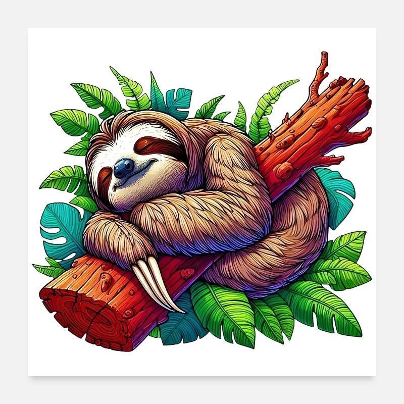 Sloth Poster 24" x 24" (60x60 cm)