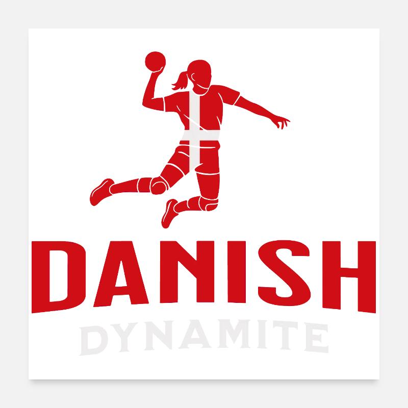 Handball World Cup 2025 Denmark Fan Pullover Hoodie Poster 24" x 24" (60x60 cm)