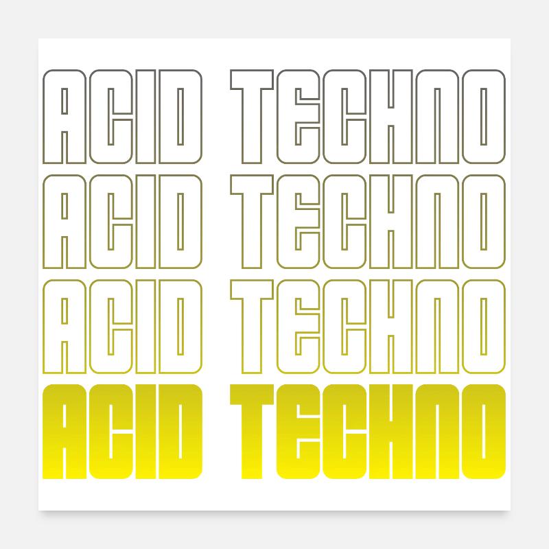 Acid Techno Wiederholung Gradient Poster 60x60 cm