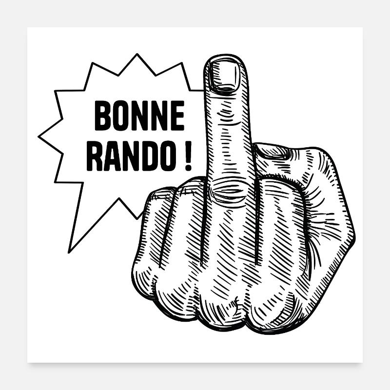Bonne Rando ! - Poster 60 x 60 cm - blanc