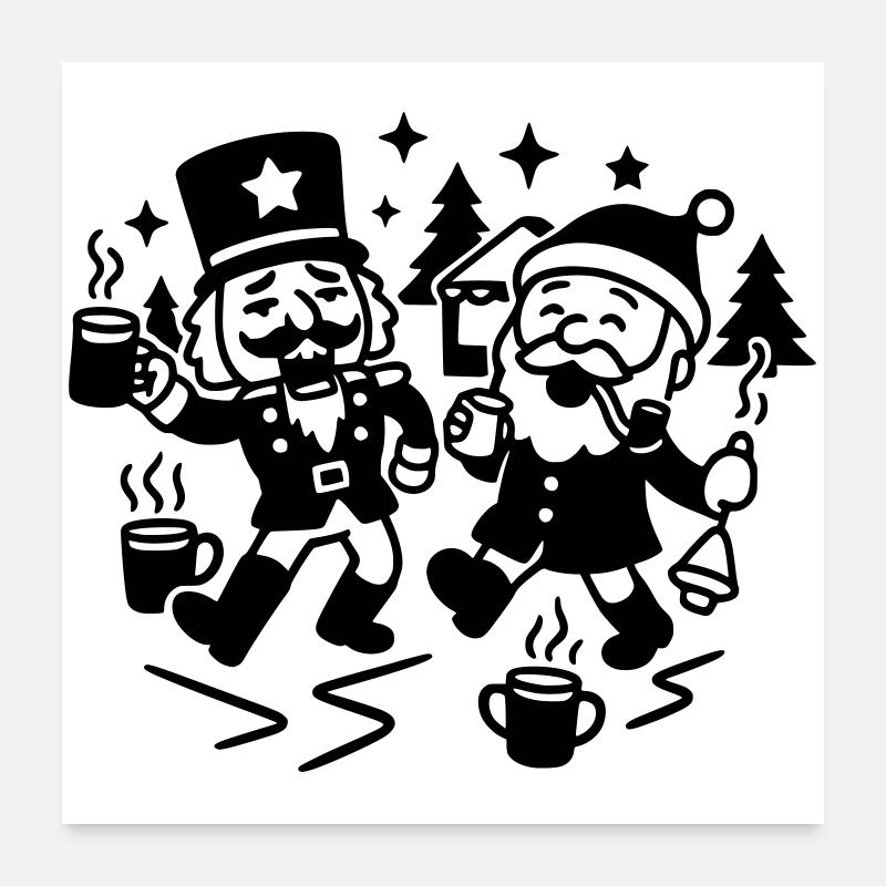 Fête de Noël au marché de Noël Poster 60 x 60 cm