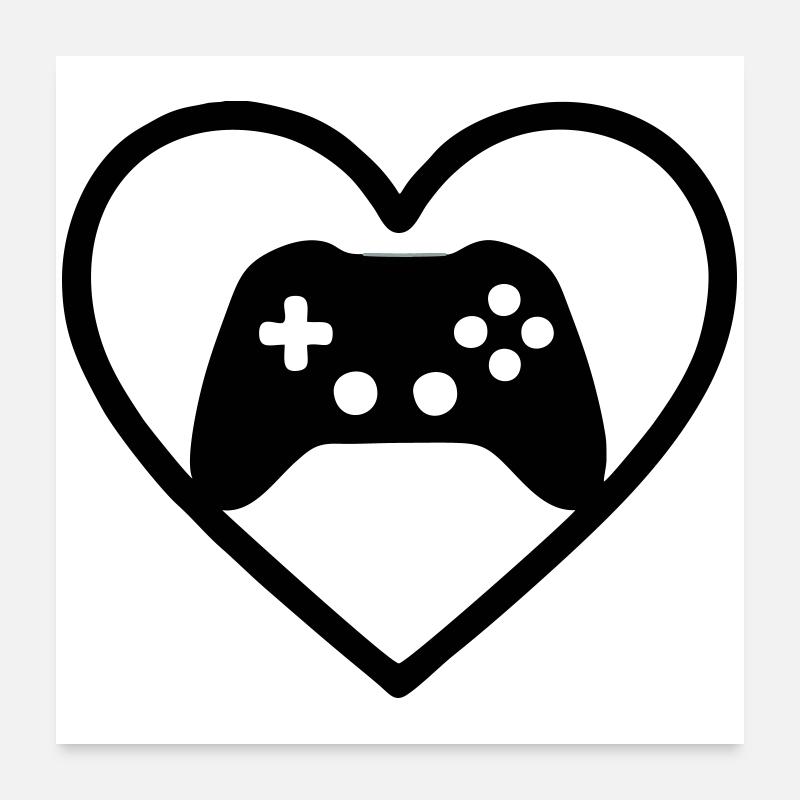 Gaming Heart – Gamer-Style-Controller Poster 60x60 cm