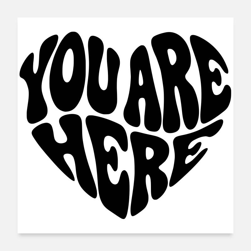 In My Heart - Citation rétro de la Saint-Valentin Poster 60 x 60 cm