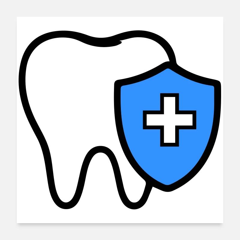 Tooth Icon Dentist Poster 24" x 24" (60x60 cm)