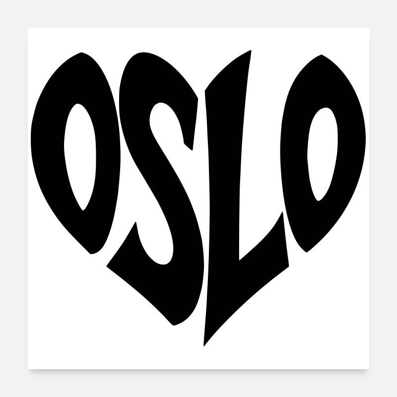 Oslo - Norwegen Schriftzug  Poster 60x60 cm