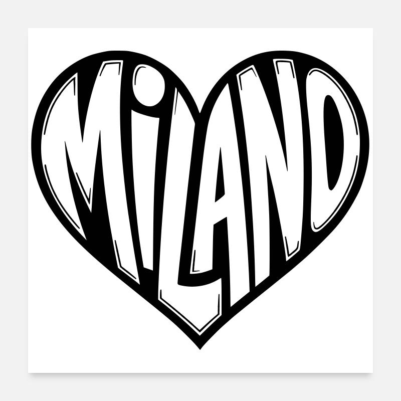 Mailand Milano Herz Poster 60x60 cm