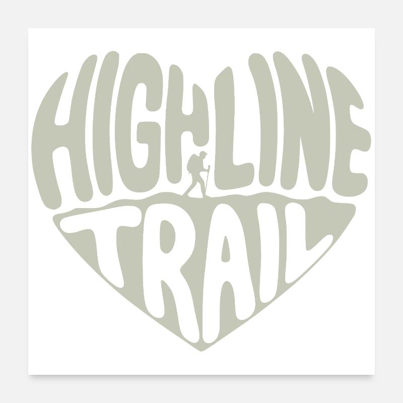Highline Trail Herz Poster 60x60 cm
