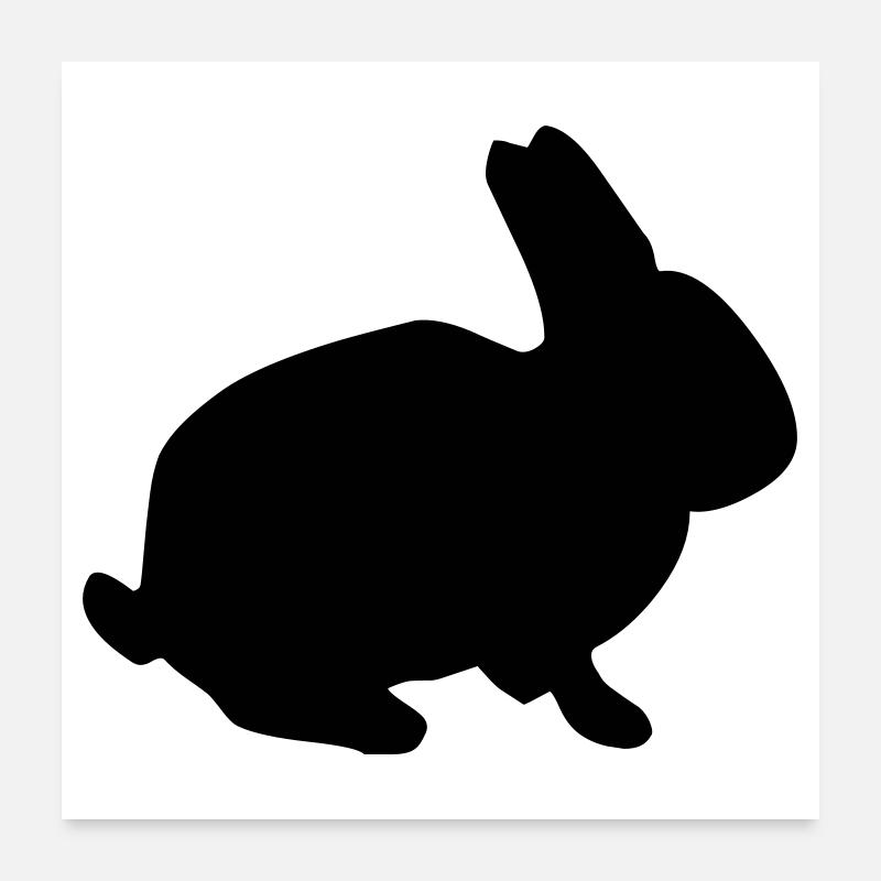 Hasen Silhouette Poster 60x60 cm