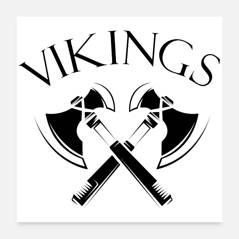 vikings vikings axe axes nordmann denmark logo Poster 24" x 24" (60x60 cm)