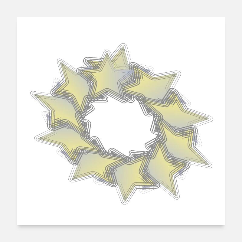 Muster Sternenkreis effect Poster 60x60 cm