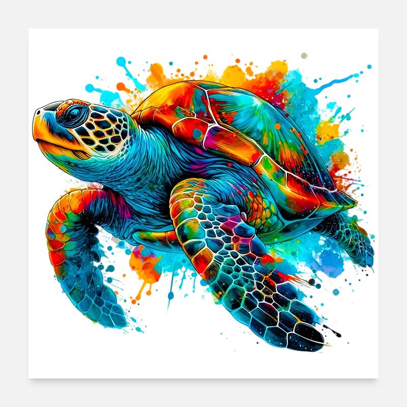 Turtle Poster 24" x 24" (60x60 cm)