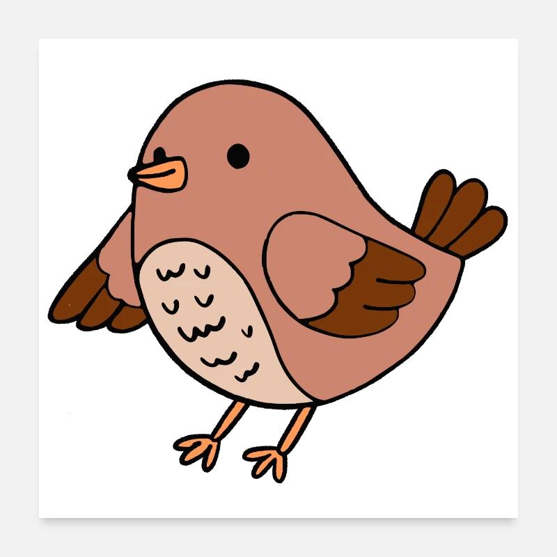 Oiseau Poster 60 x 60 cm