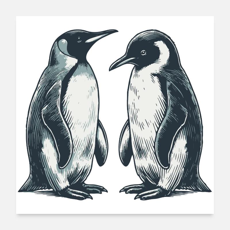 Pingouins Poster 60 x 60 cm