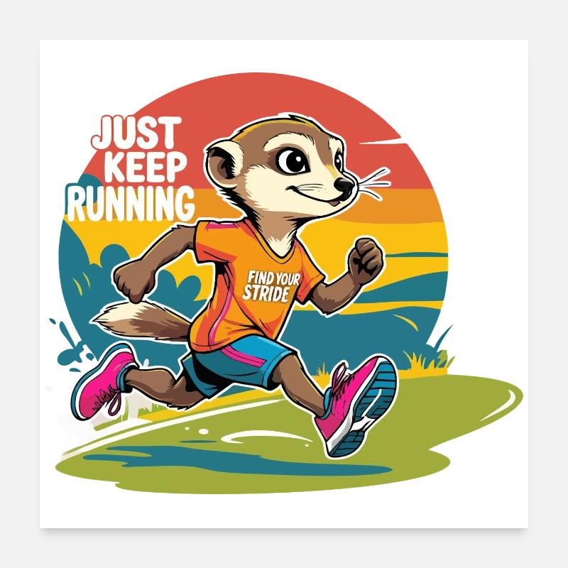 Just keep Running Poster 24" x 24" (60x60 cm)