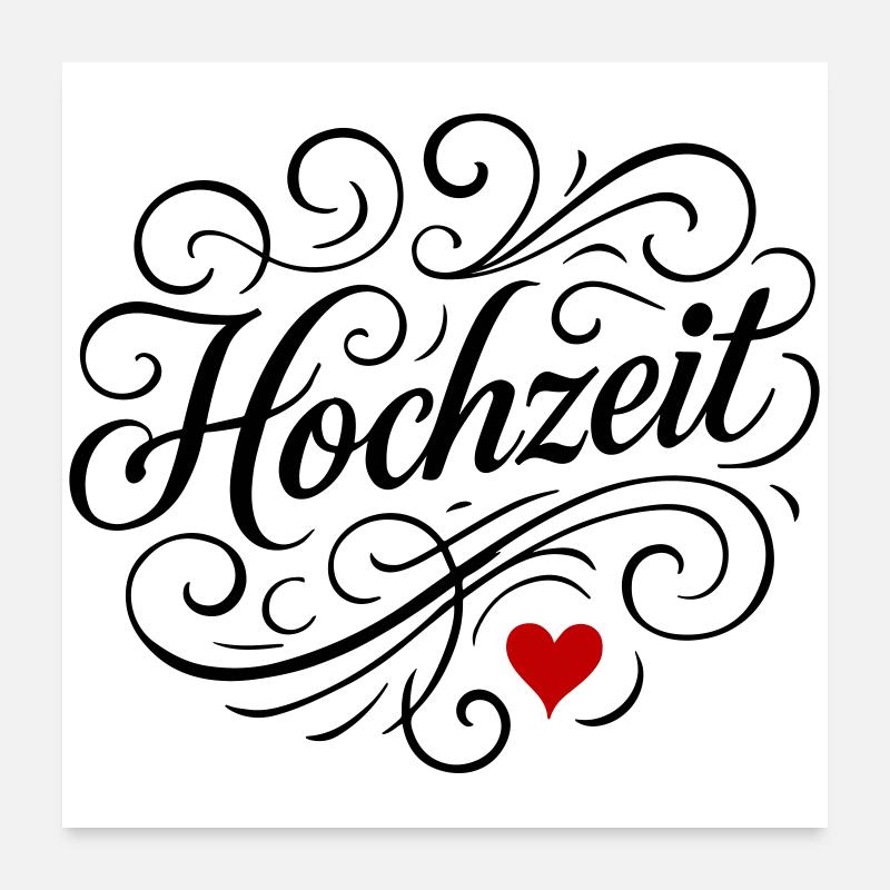Wedding Heart Poster 24" x 24" (60x60 cm)