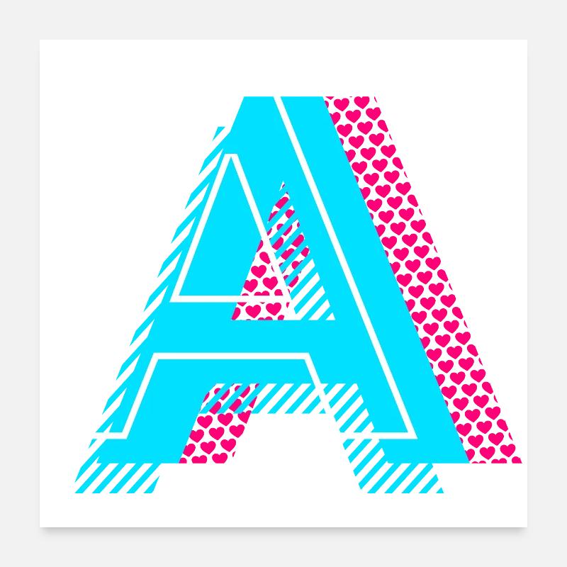 Anfangsbuchstabe A Poster 60x60 cm