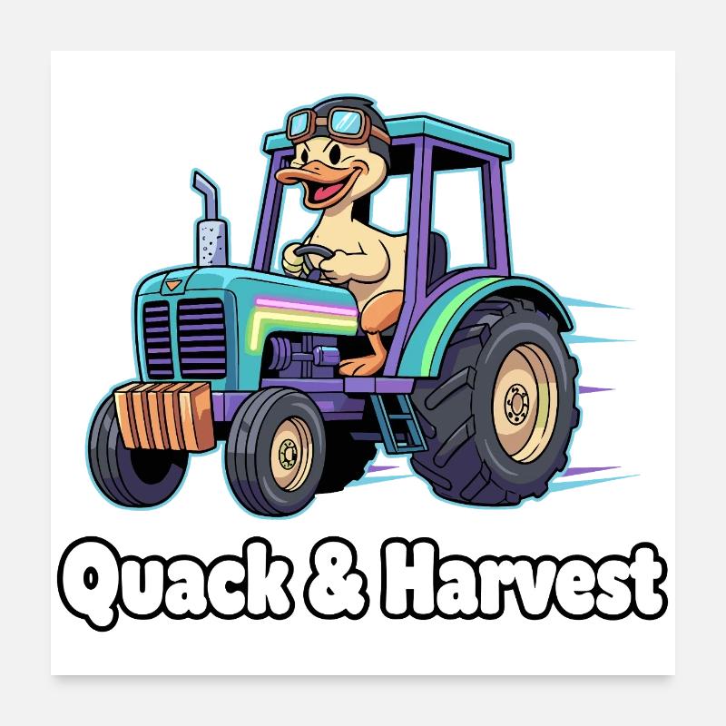 Quack & Harvest Traktorfahrer Poster 60x60 cm