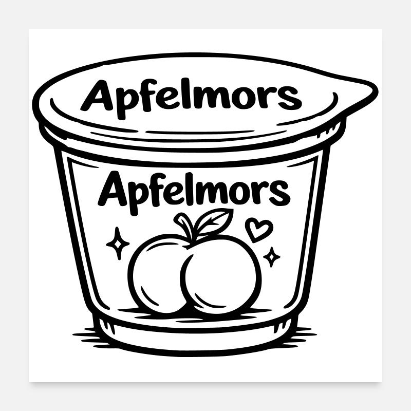 Compote de pommes et mors Poster 60 x 60 cm
