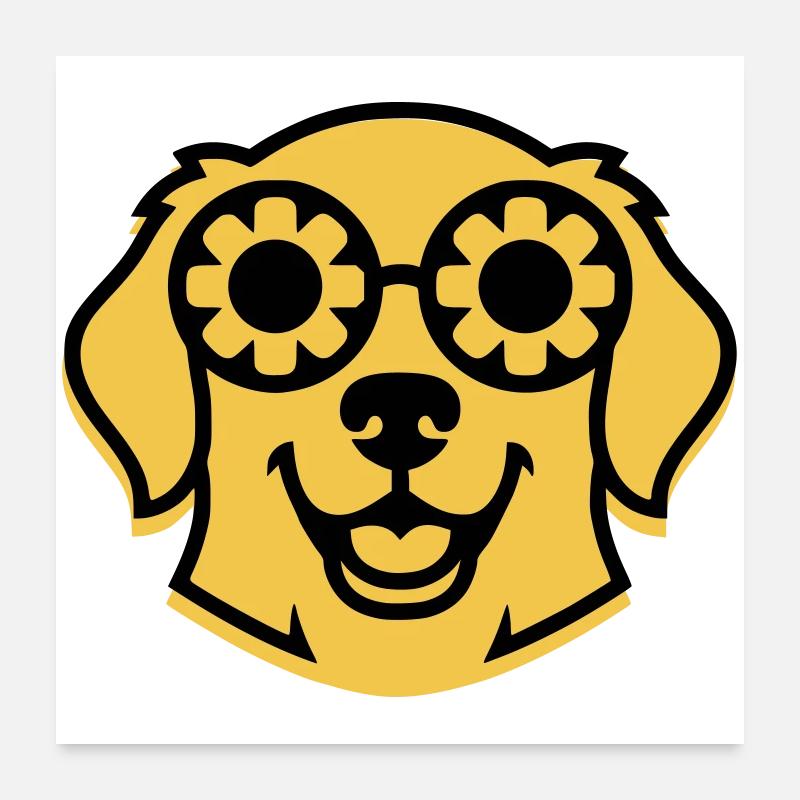 Cool Retriever Lunettes Hippie Poster 60 x 60 cm