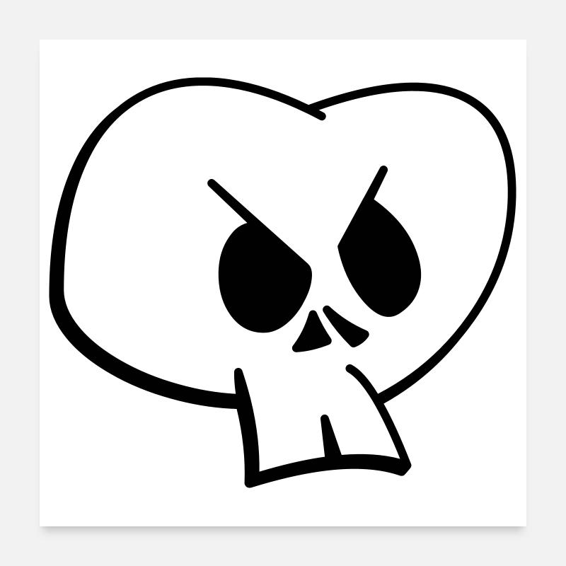 Skull II: One Color Halloween Fun Poster 24" x 24" (60x60 cm)