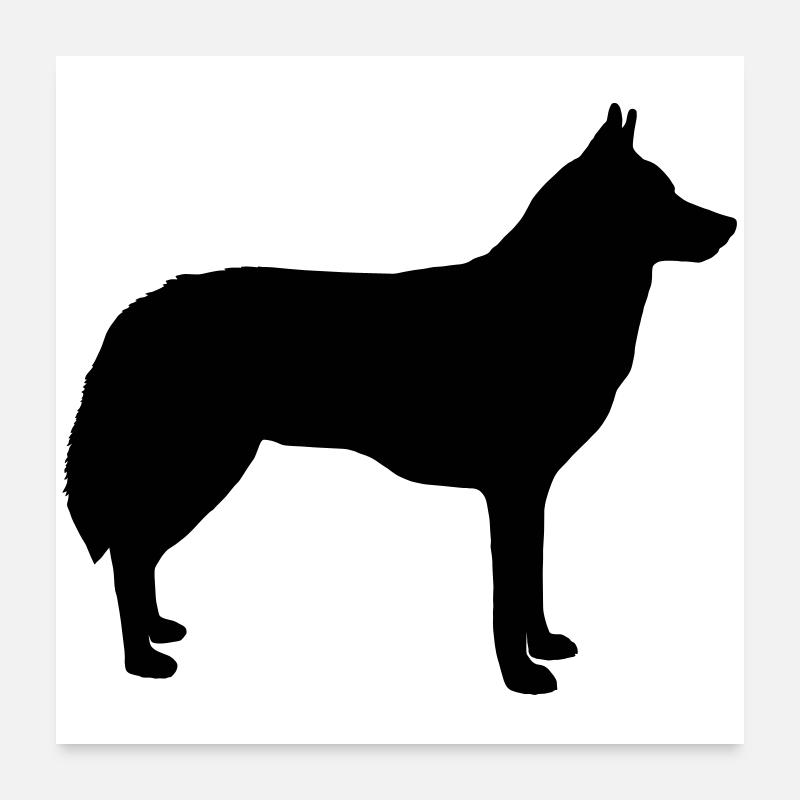 Wolf Silhouette Poster 24" x 24" (60x60 cm)