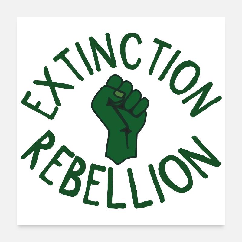 Extinction Rebellion Faust green Poster 24" x 24" (60x60 cm)