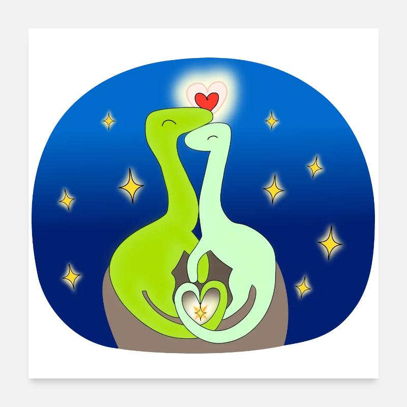 Compsognate in der Liebe Poster 60x60 cm