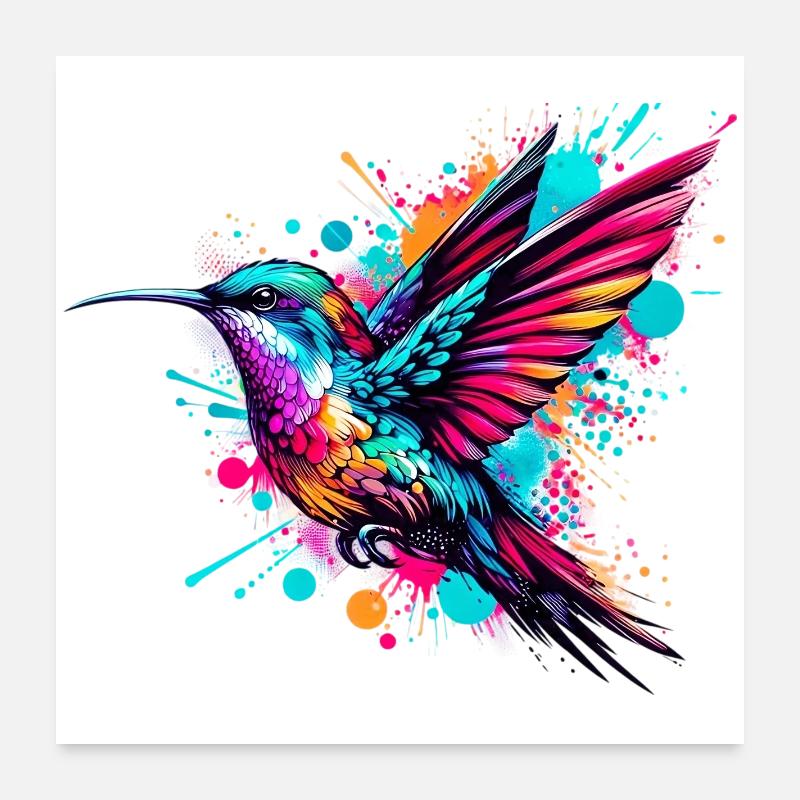 Colibri Poster 60 x 60 cm