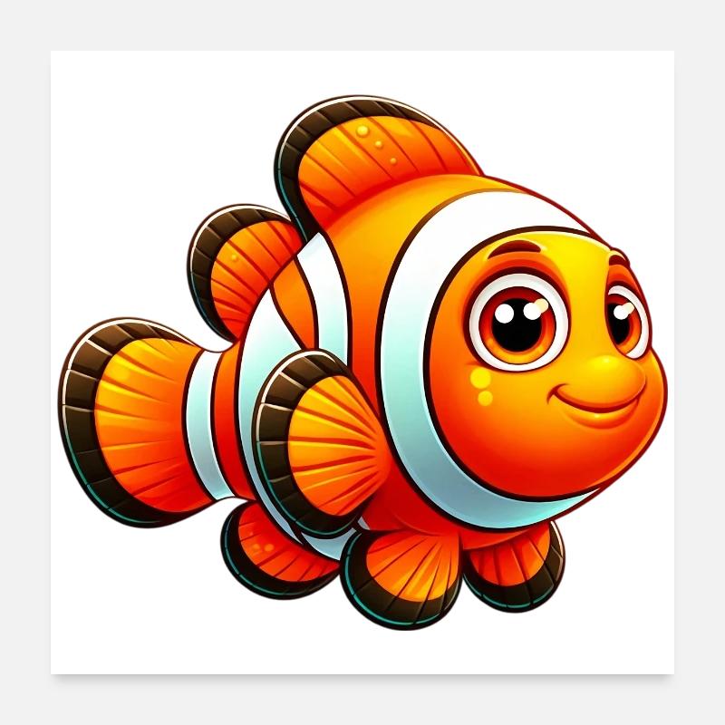 Poisson-clown Poster 60 x 60 cm