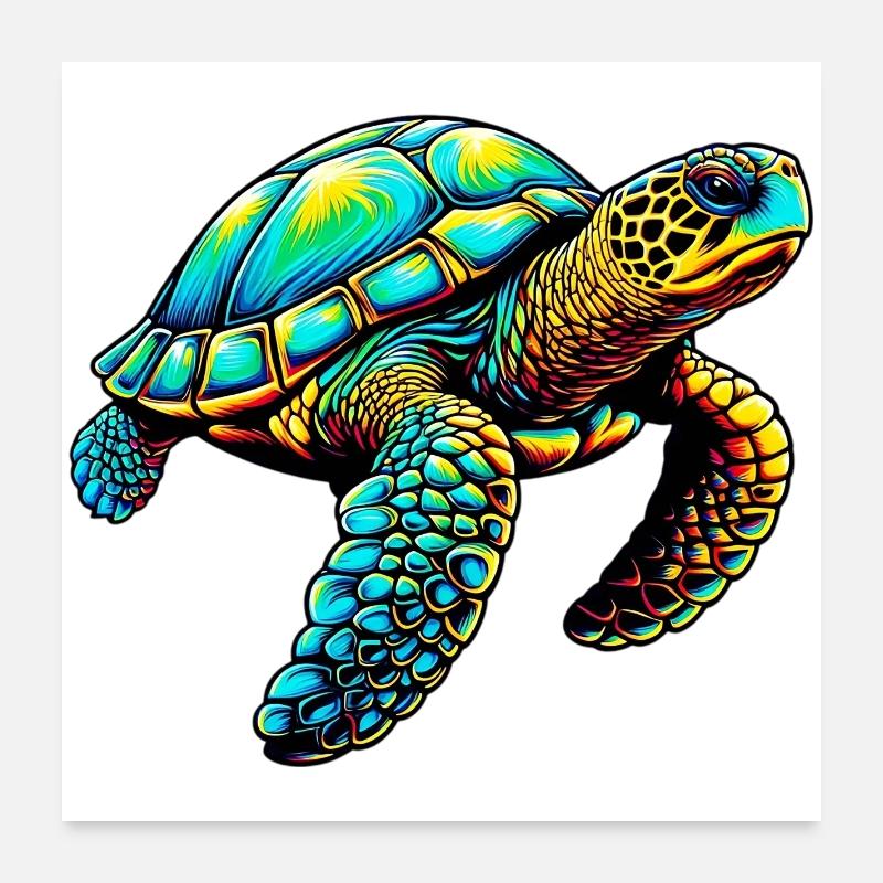 Tortue Poster 60 x 60 cm