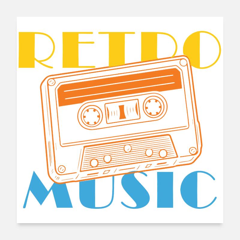 Conception de cassette rétro vintage Poster 60 x 60 cm