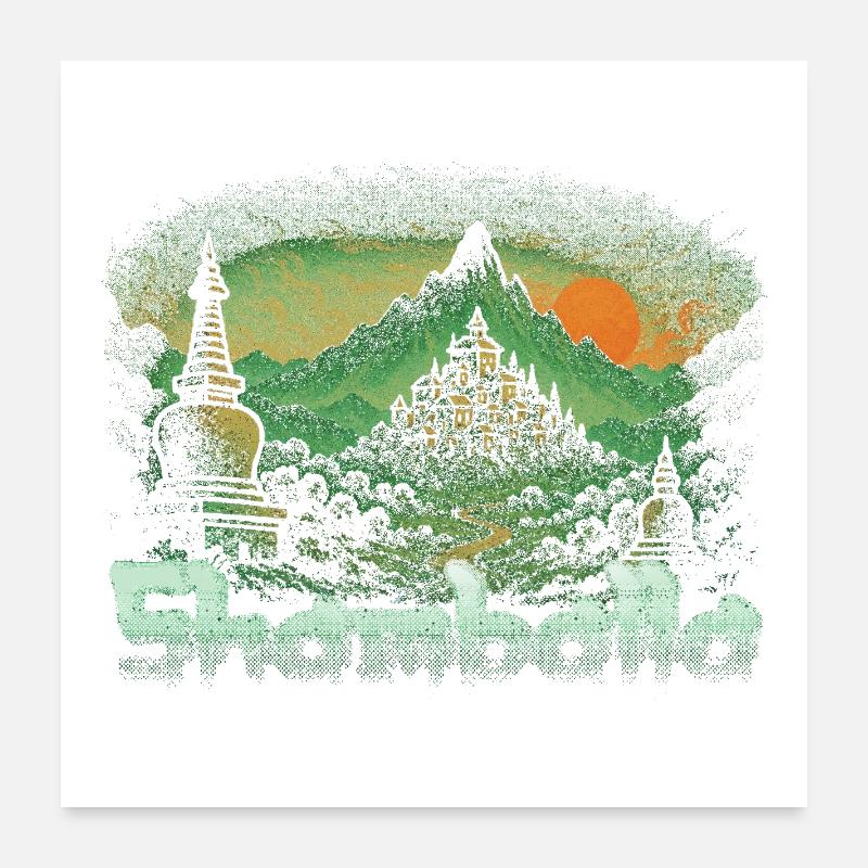 Coucher de soleil de Shamballa Poster 60 x 60 cm