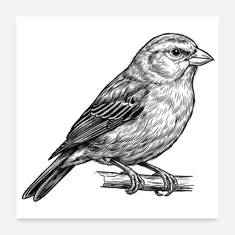 Vogel Singvogel Poster 60x60 cm