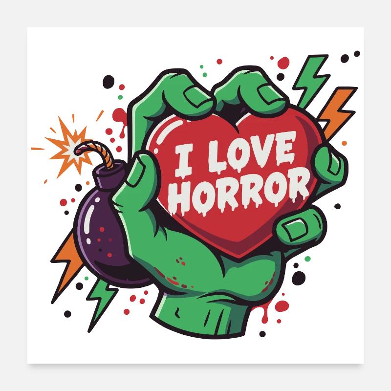 HorrorHerz in Zombiehand Poster 60x60 cm