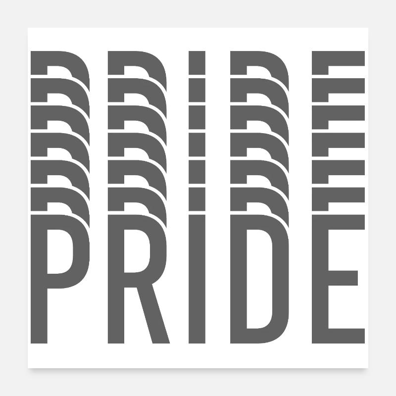 Monogramme Pride en nuances de gris Poster 60 x 60 cm