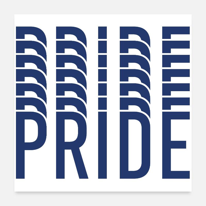 Blue Pride Geometric Pattern Poster 24" x 24" (60x60 cm)